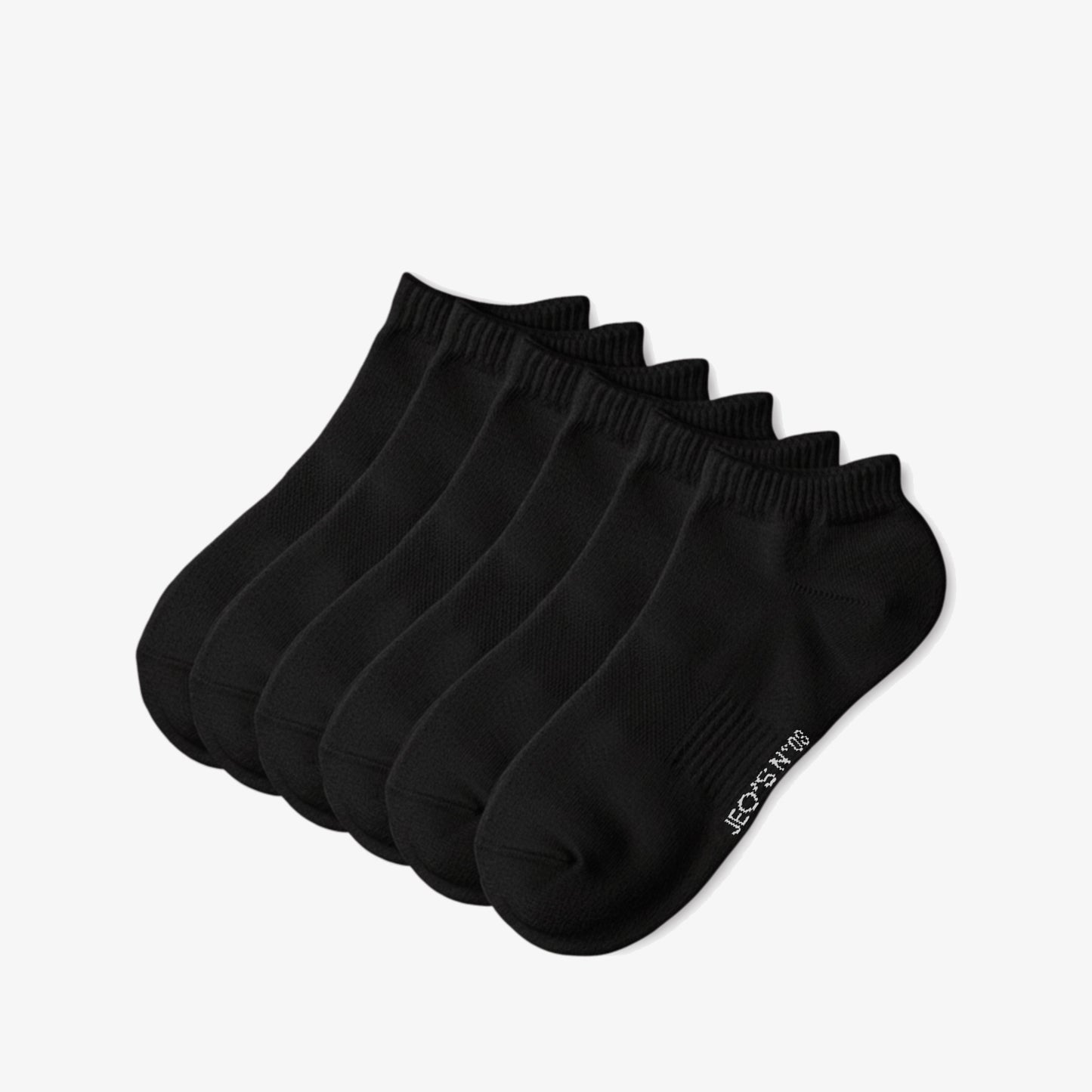 Sneaker Socken für Herren & Damen aus Baumwolle 6er-Pack Schwarz